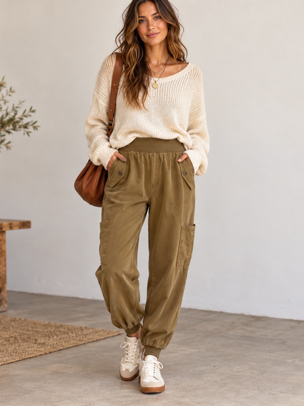 Maeve Anthropologie Olive Lyocell Cargo Jogger Pants Utility
